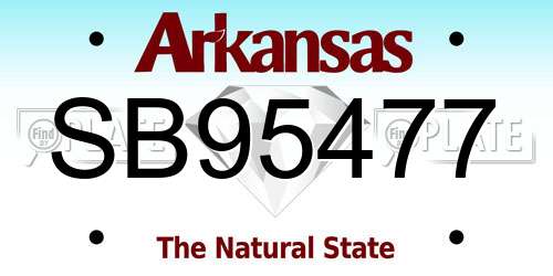 SB95477 Arkansas License Plate