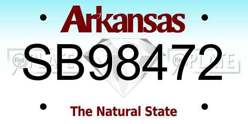 SB98472 Arkansas License Plate