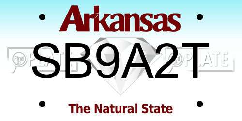 SB9A2T Arkansas License Plate