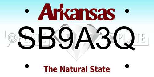 SB9A3Q Arkansas License Plate