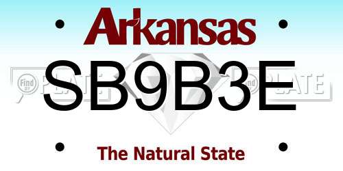 SB9B3E Arkansas License Plate
