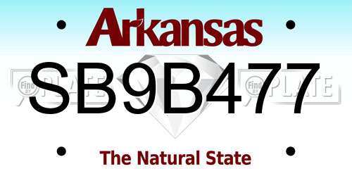 SB9B477 Arkansas License Plate