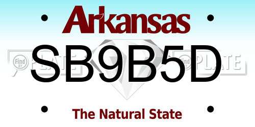 SB9B5D Arkansas License Plate