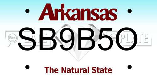 SB9B5O Arkansas License Plate