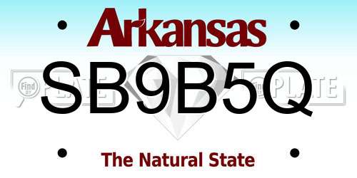 SB9B5Q Arkansas License Plate