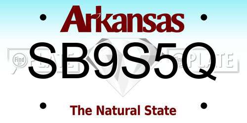 SB9S5Q Arkansas License Plate