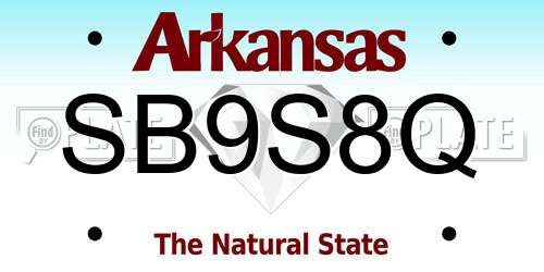 SB9S8Q Arkansas License Plate