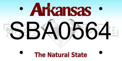 SBA0564 Arkansas License Plate