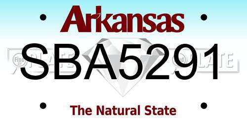SBA5291 Arkansas License Plate