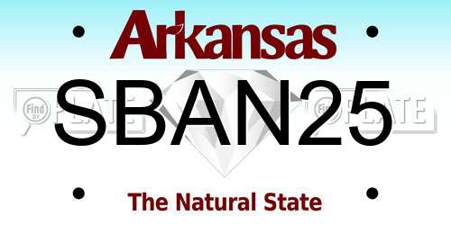 SBAN25 Arkansas License Plate