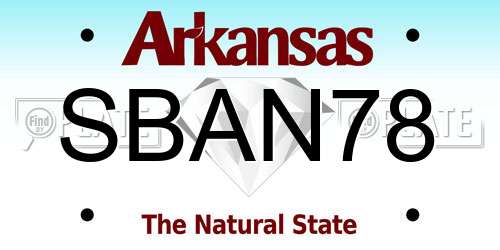 SBAN78 Arkansas License Plate