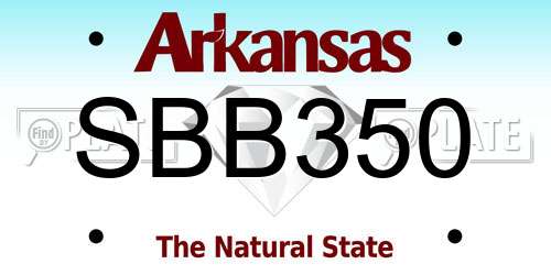 SBB350 Arkansas License Plate