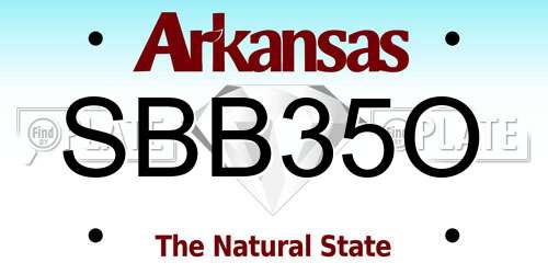 SBB35O Arkansas License Plate