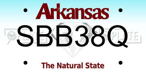 SBB38Q Arkansas License Plate