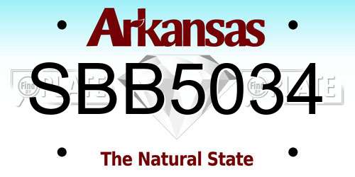 SBB5034 Arkansas License Plate