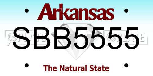 SBB5555 Arkansas License Plate