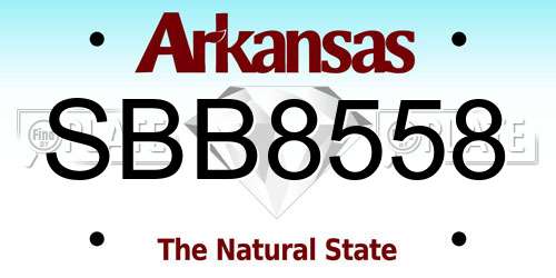 SBB8558 Arkansas License Plate