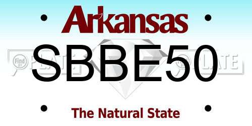 SBBE50 Arkansas License Plate