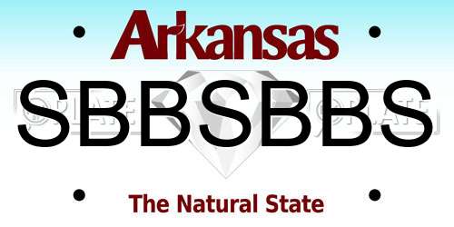 SBBSBBS Arkansas License Plate
