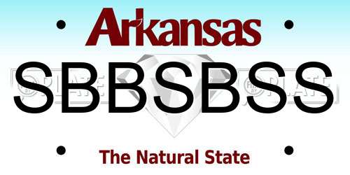 SBBSBSS Arkansas License Plate