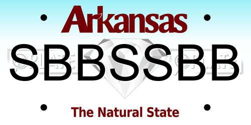 SBBSSBB Arkansas License Plate