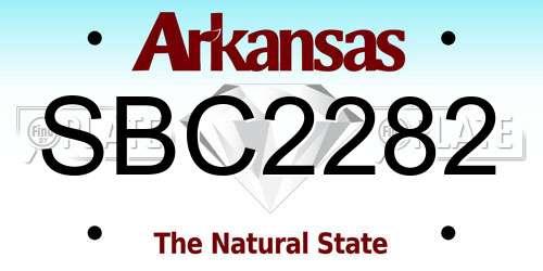 SBC2282 Arkansas License Plate