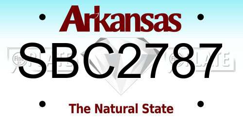 SBC2787 Arkansas License Plate