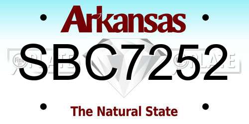 SBC7252 Arkansas License Plate