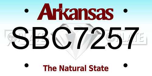 SBC7257 Arkansas License Plate