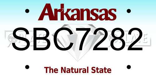 SBC7282 Arkansas License Plate