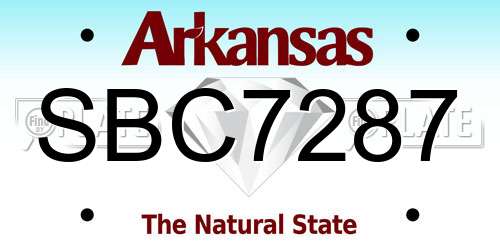 SBC7287 Arkansas License Plate