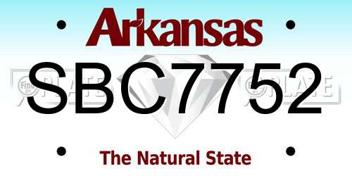 SBC7752 Arkansas License Plate
