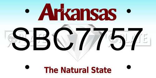 SBC7757 Arkansas License Plate