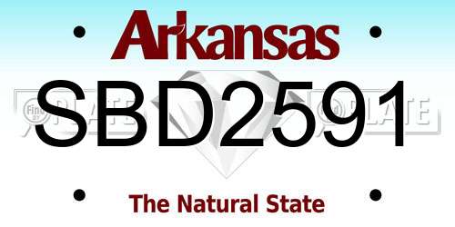 SBD2591 Arkansas License Plate