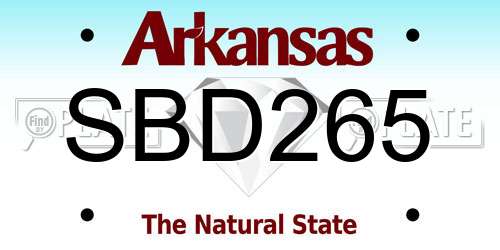 SBD265 Arkansas License Plate