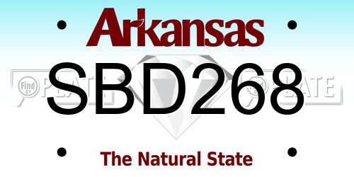SBD268 Arkansas License Plate