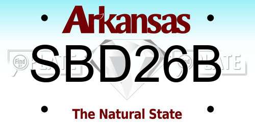 SBD26B Arkansas License Plate