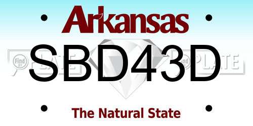 SBD43D Arkansas License Plate