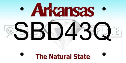SBD43Q Arkansas License Plate