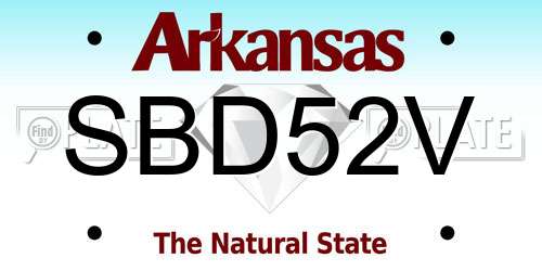 SBD52V Arkansas License Plate