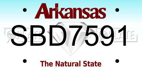 SBD7591 Arkansas License Plate
