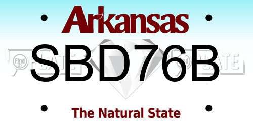 SBD76B Arkansas License Plate