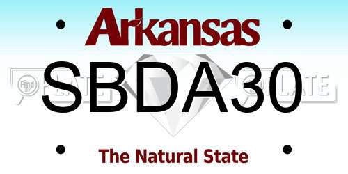 SBDA30 Arkansas License Plate