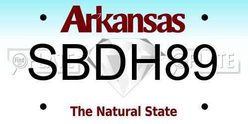 SBDH89 Arkansas License Plate