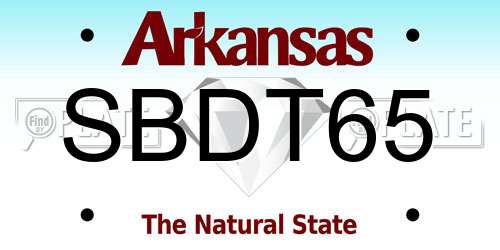 SBDT65 Arkansas License Plate