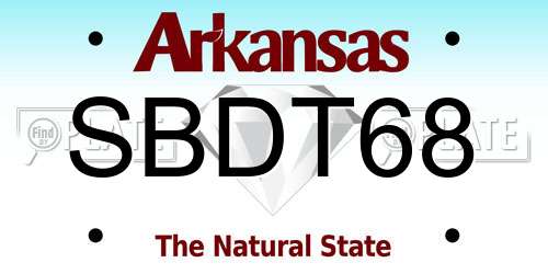 SBDT68 Arkansas License Plate