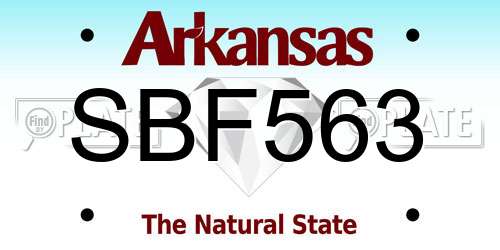 SBF563 Arkansas License Plate