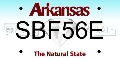 SBF56E Arkansas License Plate