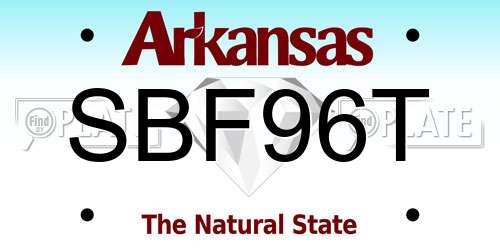 SBF96T Arkansas License Plate