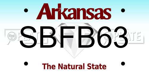 SBFB63 Arkansas License Plate
